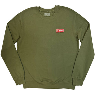 Oasis Sweatshirt: Red Decca Logo (Khaki Green) (Ex-Tour)