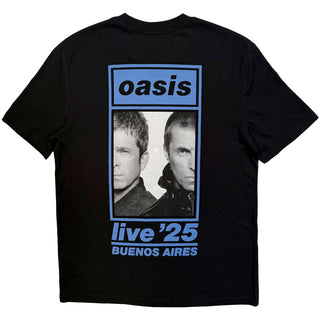 Oasis T-Shirt: Live '25 Buenos Aires Half Face (Black) (Back Print & Ex-Tour)