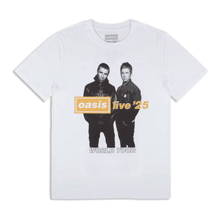 Oasis T-Shirt: Live '25 Gold Photo (White) (Ex-Tour)
