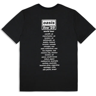 Oasis T-Shirt: Collage Live '25 World Tour (Black) (Back Print & Ex-Tour)