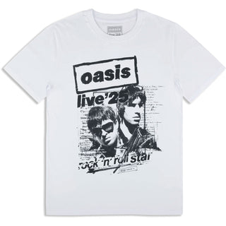Oasis T-Shirt: Live '25 Rock N Roll Star (White) (Ex-Tour)