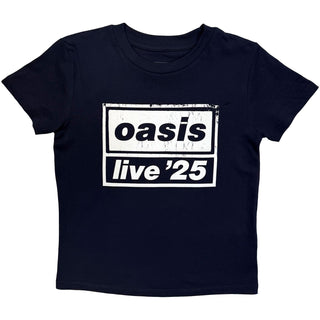 Oasis Kids T-Shirt: Live '25 Distressed Lockup (Navy Blue) (Ex-Tour)