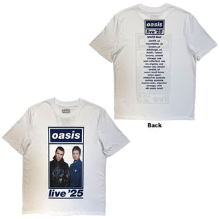 Oasis T-Shirt: Colour Photo Live '25 World Tour (White) (Back Print & Ex-Tour)