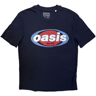 Oasis T-Shirt: Elliptical Logo (Navy Blue) (Ex-Tour)