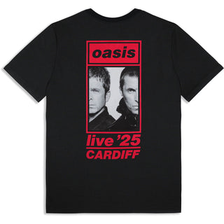 Oasis T-Shirt: Cardiff 4th July Event (Black) (Back Print & Ex-Tour)