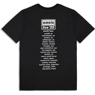 Oasis Unisex T-Shirt: Wonderwall Live 25 World Tour (Black) (Back Print & Ex-Tour)