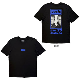 Oasis T-Shirt: Santiago Half Faces Fan Store (Black) (Back Print & Ex-Tour)