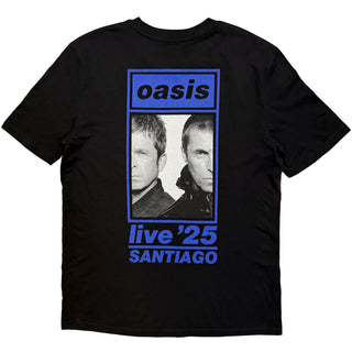 Oasis T-Shirt: Santiago Half Faces Fan Store (Black) (Back Print & Ex-Tour)