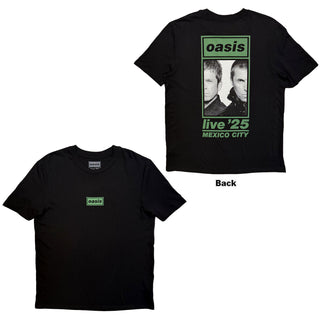 Oasis T-Shirt: Mexico City Half Faces Fan Store (Black) (Back Print & Ex-Tour)