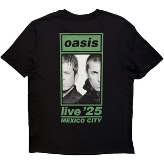 Oasis T-Shirt: Mexico City Half Faces Fan Store (Black) (Back Print & Ex-Tour)