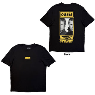 Oasis T-Shirt: Sydney Half Faces Fan Store (Black) (Back Print & Ex-Tour)