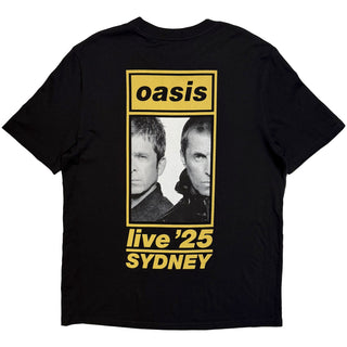 Oasis T-Shirt: Sydney Half Faces Fan Store (Black) (Back Print & Ex-Tour)