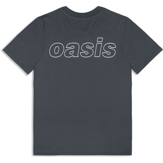 Oasis T-Shirt: Detroit Bus Photo T-shirt (Navy Blue) (Back Print & Ex-Tour)