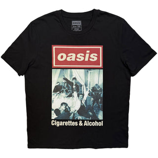 Oasis  T-Shirt: Cigarettes & Alcohol Single Cover (Black) (Ex-Tour)