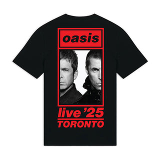Oasis T-Shirt: Toronto Half Faces Fan Store (Black) (Back Print & Ex-Tour)