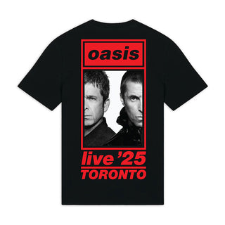 Oasis T-Shirt: Toronto Half Faces Fan Store (Black) (Back Print & Ex-Tour)