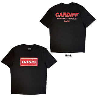 Oasis T-Shirt: Cardiff City Pop Up (Black) (Back Print & Ex-Tour)
