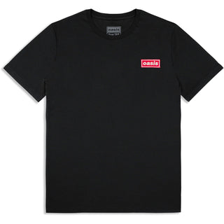 Oasis T-Shirt: Red Decca Embroidered Logo (Black) (Ex-Tour)