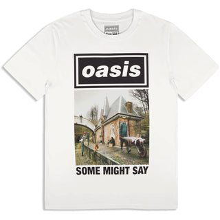 Oasis T-Shirt: Some Might Say Single Cover (White) (Ex-Tour)