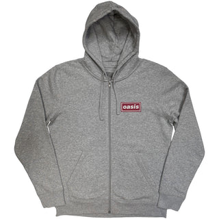 Oasis Zipped Hoodie: What's The Story Red Logo (Grey) (Back Print & Ex-Tour)