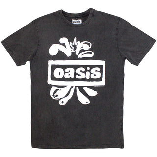 Oasis Unisex Stone Wash T-Shirt: Logo Splat