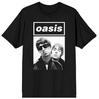 Oasis Unisex T-Shirt: Noel & Liam Boxed Photo (Black)