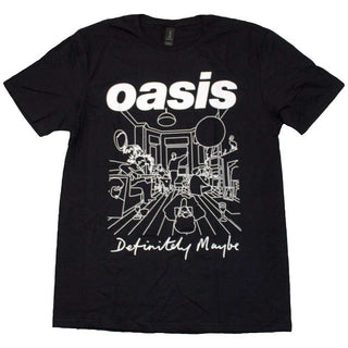 Oasis Unisex T-Shirt: Definitely Maybe Line Drawing