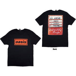 Oasis Unisex T-Shirt: Definitely Maybe AAA Pass (Back Print)