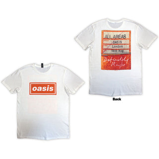 Oasis Unisex T-Shirt: Definitely Maybe AAA Pass (Back Print)