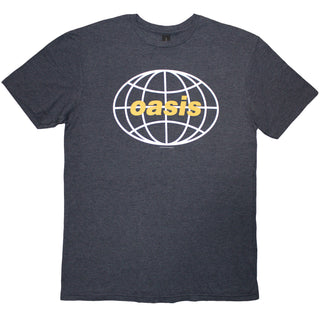 Oasis Unisex T-Shirt: 1998 World Tour - USA/Canada (Navy Blue) (Back Print)