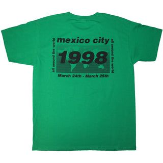 Oasis Unisex T-Shirt: 1998 World Tour - Mexico City (Green) (Back Print)