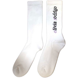 Olivia Rodrigo Unisex Terry Socks: Spill Your Guts (White) (UK Size 4 - 7)