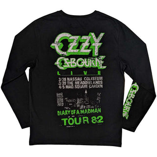 Ozzy Osbourne Unisex Long Sleeve T-Shirt: Madman Loose (Black) (Back & Sleeve Print)