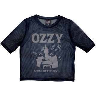 Ozzy Osbourne Ladies Crop Top: Speak Of The Devil (Mesh)