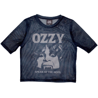 Ozzy Osbourne Ladies Crop Top: Speak Of The Devil (Mesh)