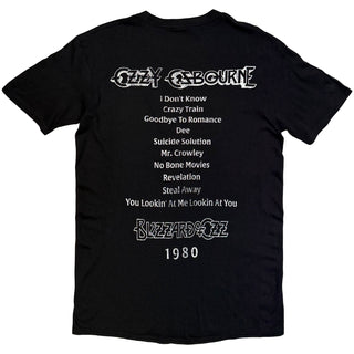 Ozzy Osbourne T-Shirt: Blizzard Of Ozz Tribute (Black) (Back Print)