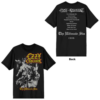 Ozzy Osbourne T-Shirt: Ultimate Sin Tribute (Black) (Back Print)