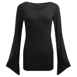 Spiral Ladies Gothic Sleeve T-Shirt: Plain (Black) (Blank)