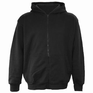 Spiral Zipped Hoodie: Plain (Black) (Blank)