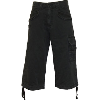 Spiral Vintage Long Cargo Shorts: Plain (Black) (Blank)