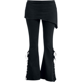 Spiral Ladies Boot Cut Leggings with Micro Skirt: Plain (Black) (Blank)