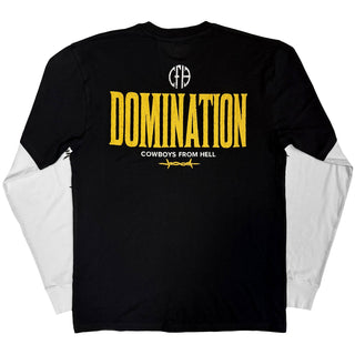 Pantera Layered Long Sleeve T-Shirt: Texas To Domination (Black & White) (Back &Sleeve Print)