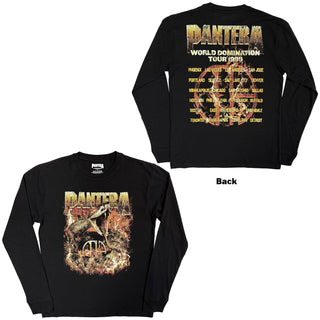 Pantera Long Sleeve T-Shirt: World Domination Tour (Black) (Back Print)