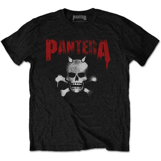 Pantera T-Shirt: Horned Skull Stencil (Back Print)