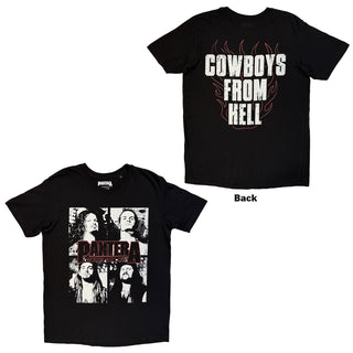 Pantera T-Shirt: Cowboys From Hell Flames (Black) (Back Print)