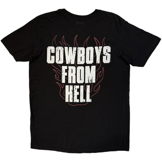 Pantera T-Shirt: Cowboys From Hell Flames (Black) (Back Print)