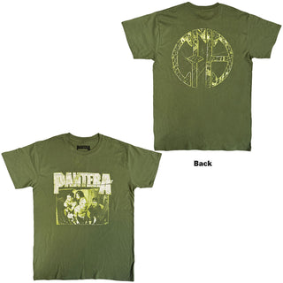 Pantera T-Shirt: Green Logo (Green) (Back Print)