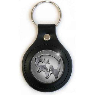 Pink Floyd Leather Keychain: Pig