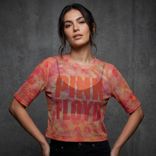 Pink Floyd Ladies Crop Top: Stacked Logo