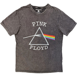Pink Floyd Stone Wash T-Shirt: DSOTM Arched Logo (Charcoal Grey)